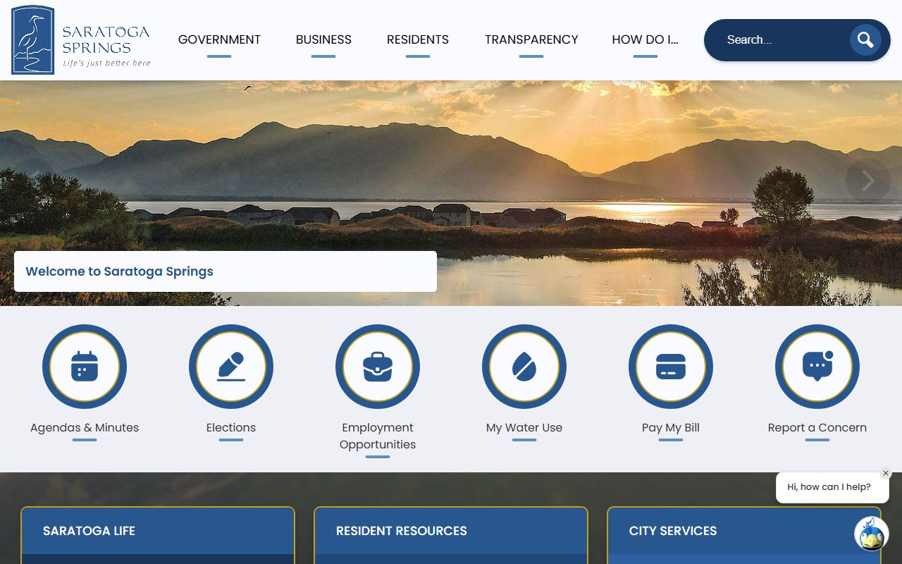 Saratoga Springs City providing municipal services and records for Saratoga Springs bankruptcy records research