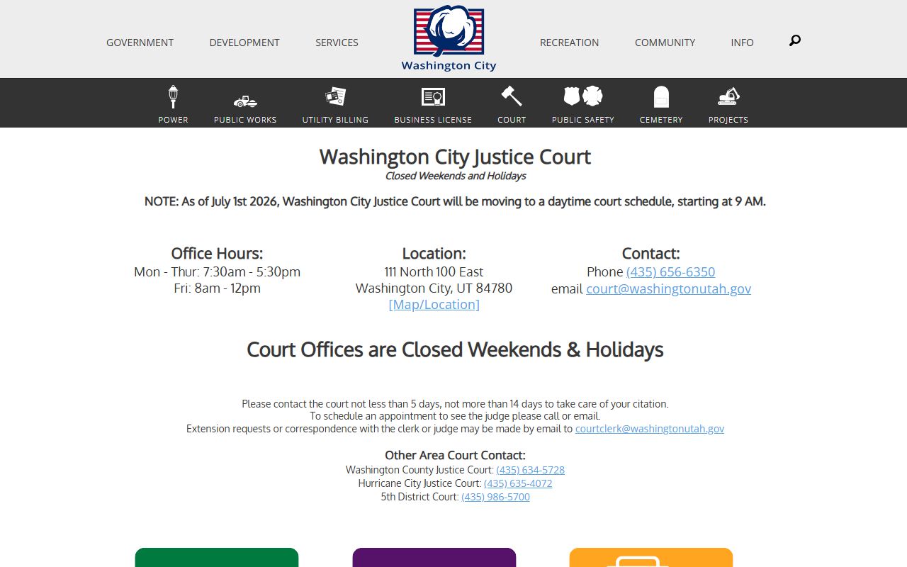 Washington City Justice Court Washington bankruptcy records