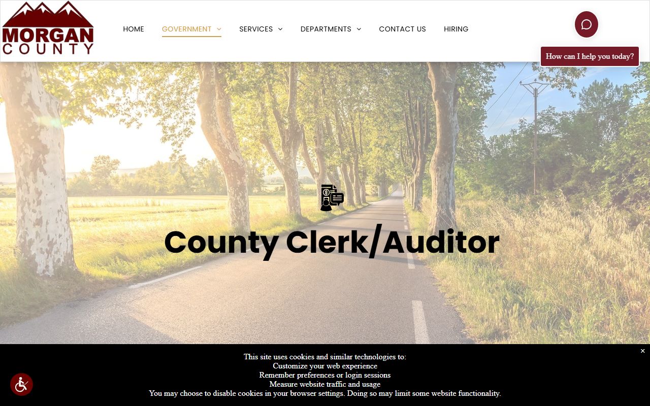 Morgan County Clerk and Auditor office for local records in Morgan County