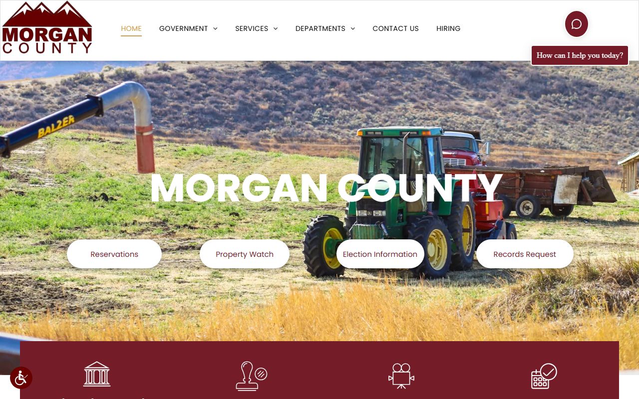 Morgan County Government website with public records and court directory