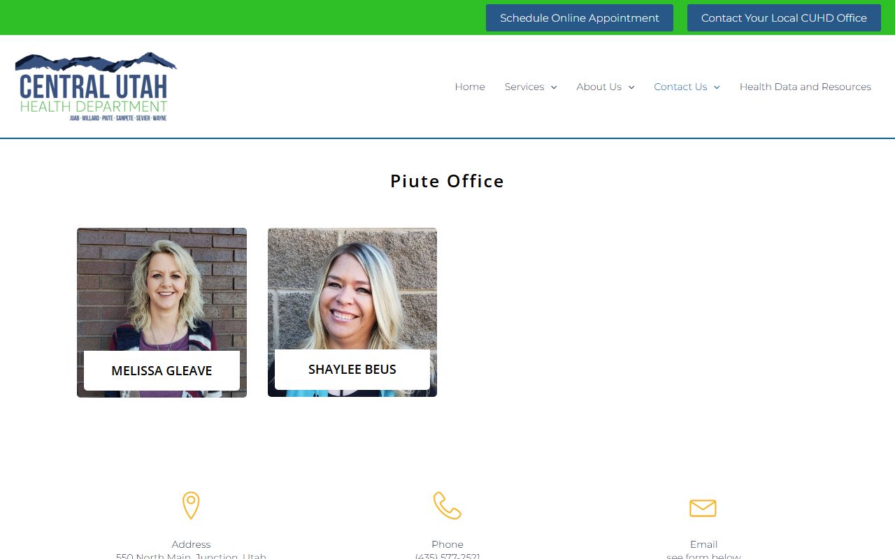 Central Utah Public Health Piute office providing vital records related to Piute County bankruptcy records